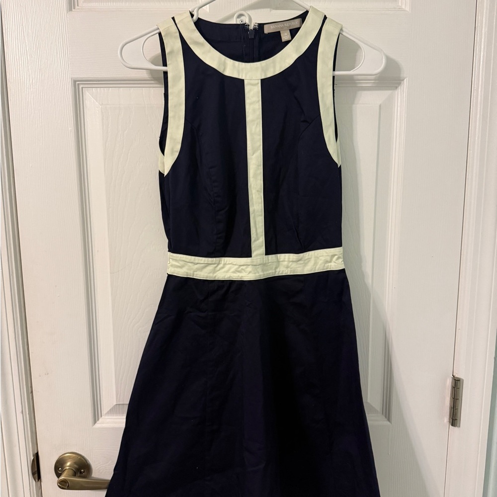 Navy Banana Republic Flare Dress Size 0
